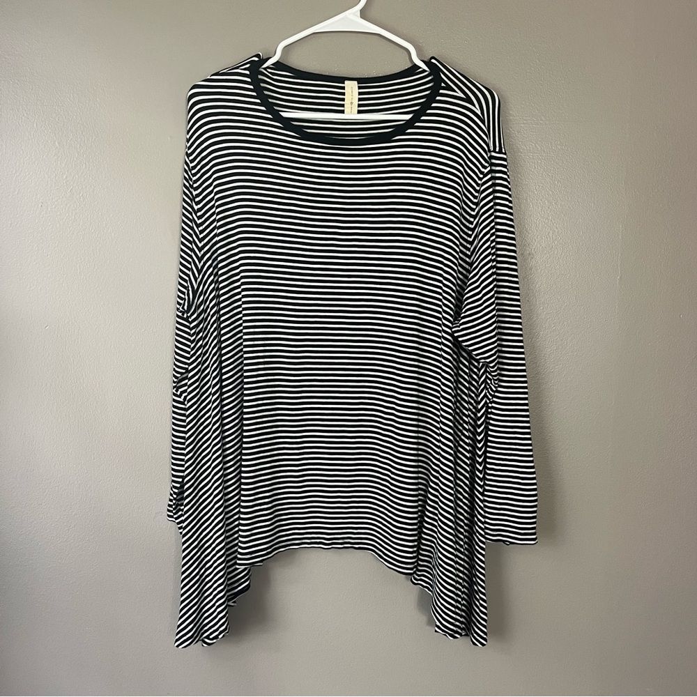 Striped Black and White Women's Blouse